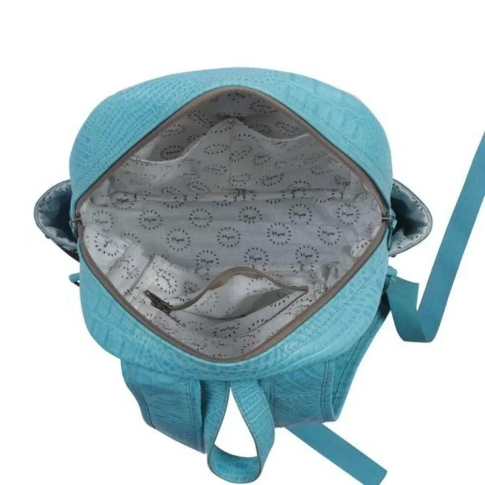 Myra Bag Handmade Wild Backpack Upcycled Canvas & Cowhide Leather